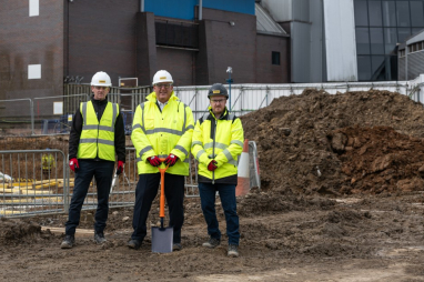 Left to right - Charles Johnson, head of planning development for LBA, Vincent Hodder, CEO of LBA and Darren McIvor, project manager, Farrans Construction 