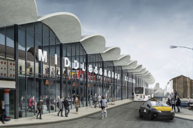An artist's impression of how the proposed new Middlesbrough station might look.