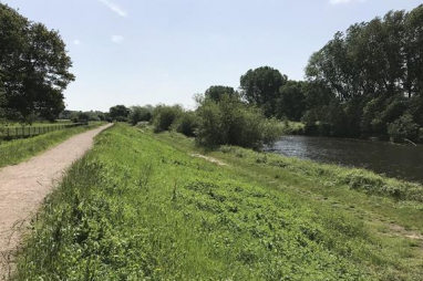 Flood embankments which are due to be upgraded in Burton-upon-Trent.