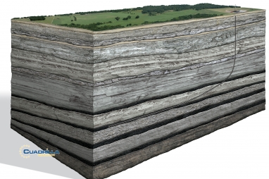 Shale gas is contained in rock at around 3000m below ground level