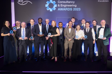 Winners celebrate success a the Consultancy and Engineering Awards 2023