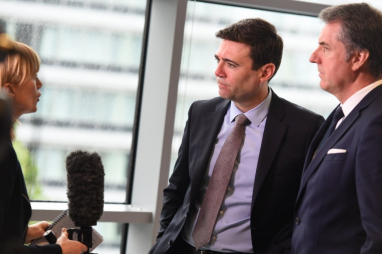 Greater Manchester mayor Andy Burnham and his Liverpool city region counterpart, Steve Rotheram.