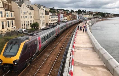 Vital south-west rail link now better protected as first section of new Dawlish sea wall has been built.