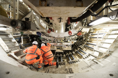 HS2 Tunnel Boring Machine being assembled at Atlas Road