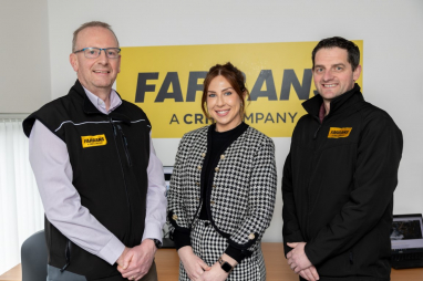Pictured at the launch of the new office in Sligo L-R John Murphy, utilities director, Rebecca McAteer, senior quantity surveyor and Brian White, project manager, Farrans