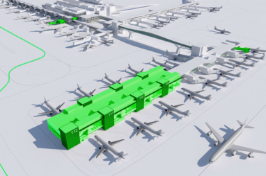 CGI of how Gatwick's Pier 6 western extension will look when complete.