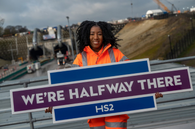 Jessica Miles, HS2's 1,000th apprentice, works with HS2's construction partner Align Joint Venture.