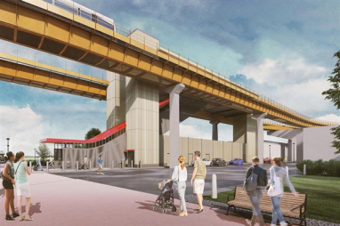 CGI shows an Automated People Mover at HS2's new Birmingham interchange station, where construction work is ready to begin.