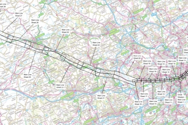 A section of the phase one route between London Euston and Chetwode in Buckinghamshire