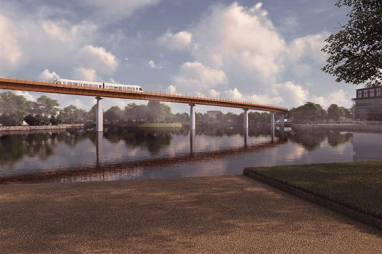 CGI of the first design of HS2's proposed APM system.