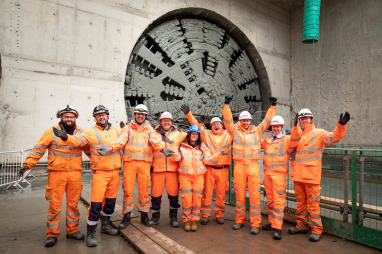 HS2 tunnelling team celebrates milestone breakthrough in Warwickshire.