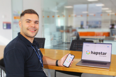 Harry Towle, design Engineer at Spencer Group, using the innovative Hapstar app