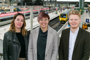 Pictured left to right are Bethan Williams, head of sales and Marketing at Impact, Sarah Borien, Network Rail sustainability strategy manager and Chris Farrell, Impact managing director.