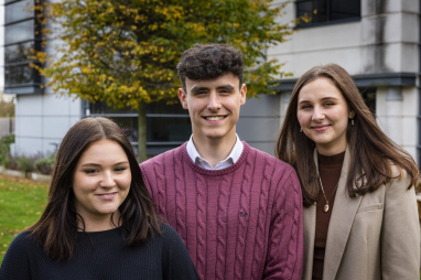 Jemma Lahert-Cotterill, Finn Watson and Charlotte Gibberson will now begin their civil engineering degree apprenticeships on HS2
