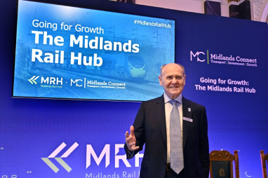 Sir John Peace, chairman of Midlands Connect, at the launch of the Midlands Rail Hub