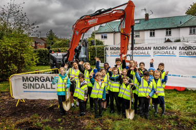 Schoolchildren join ground-breaking ceremony with Morgan Sindall at Bushey’s new net zero carbon in operation school.