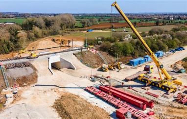 A huge civil engineering project to build two new routes underneath Chiltern main line at Bicester was completed over Easter weekend.