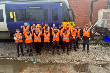 Northern train, complete with team members after digital fit-out.