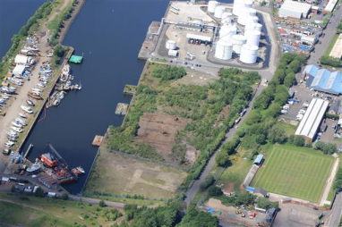 Peel NRE is planning to develop its second waste plastic to hydrogen facility at Rothesay Dock, pictured, on the north bank of the River Clyde, West Dunbartonshire.