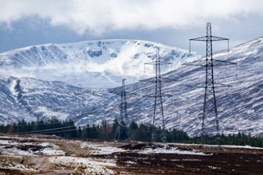 Power transmission lines in Scotland courtesy of SSEN Transmission