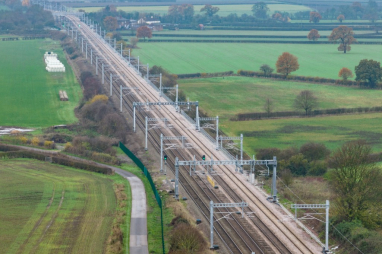 Transpennine Route Upgrade’s first electric wires now in place to power greener journeys.