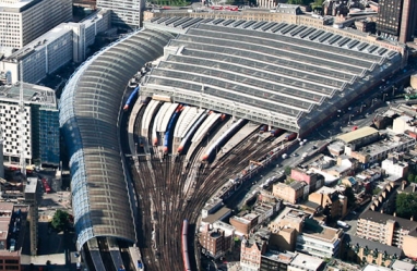 Waterloo station London, with the former Eurostar terminal on the left