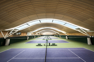 The new indoor tennis centre for year-round use by members of The All England Lawn Tennis Club as well as competitors of The Championships.