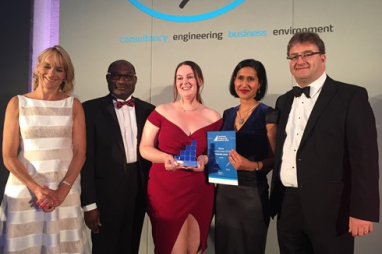 Diamond Award winner Charlotte Jones being presented with her award at the Consultancy and Engineering Awards in London on 6 June 2018.