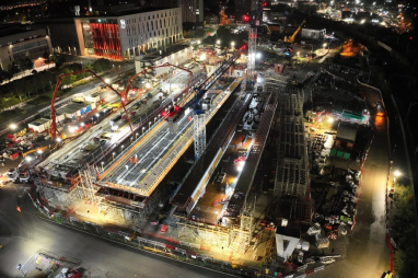 New images show huge progress on HS2’s first viaduct in Birmingham - first concrete pour for Curzon 3 Viaduct decks