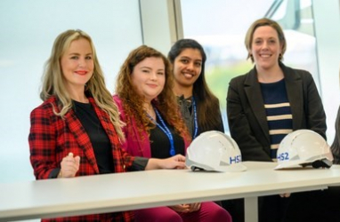 Jess Phillips MP, far right, hails HS2's Young Adults programme