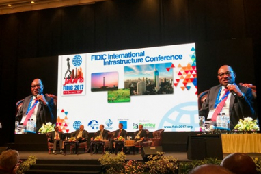 ACE chief executive Nelson Oginshaking speaking at the recent FIDIC general assembly meeting in Jakarta, Indonesia. 