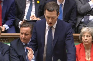Chancellor George Osborne delivers his Budget in Parliament.