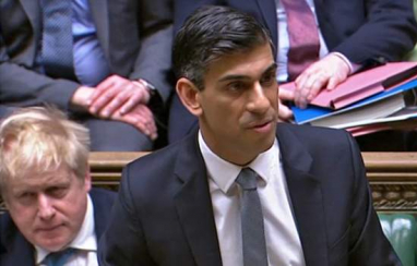 Chancellor Rishi Sunak delivering his spring statement in the House of Commons.
