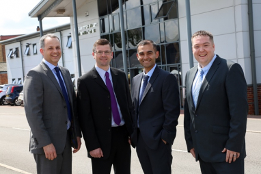 Pictured from left to right are Sweco technical director Stuart Wilson, principal engineer Barrie Wake, senior engineer Shimoo Choudhury and principal engineer Ben Sickling.