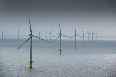 The Rampion offshore wind farm, located 13km off the Sussex coast.