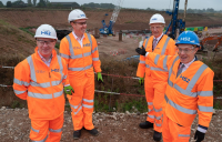 Left to right: Mark Thurston, CEO HS2; Declan McGeeney, director of UK infrastructure at Laing O'Rourke; councillor Ian Courts, leader of Solihull Council and Andy Street, West Midlands mayor.