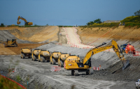 Excavation in progress at the site of the Chipping Warden green tunnel (May 2022)