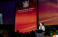 Prime minister of New Zealand, Jacinda Arden, speaking at Building Nations 2018.