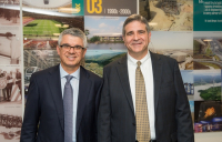 Louis Berger CEO Jim Stamatis (left) and Tom Topolski, president of Louis Berger’s international operations, pictured at their new London office opening.