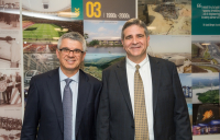 Louis Berger’s CEO Jim Stamatis (left) and international president Tom Topolski (right) at the opening of their new international headquarters in Richmond, London.