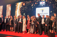 Rick Willmott and the Willmott Dixon team celebrate coming first in the Big Company category of the Best Companies awards, which recognises the UK’s top workplaces.