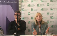 West Yorkshire mayor Tracy Brabin speaking alongside Greater Manchester mayor Andy Burnham on the fringe at Labour's conference in Brighton.