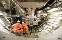 HS2 Tunnel Boring Machine being assembled at Atlas Road