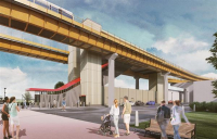 CGI shows an Automated People Mover at HS2's new Birmingham interchange station, where construction work is ready to begin.