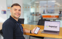 Harry Towle, design Engineer at Spencer Group, using the innovative Hapstar app