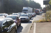 Congestion on the A358 in Somerset.