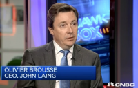 John Laing chief executive Olivier Brousse speaking on TV this week.