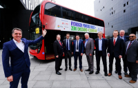Liverpool city region mayor Steve Rotheram at the launch of the region’s £6.4m hydrogen bus project.