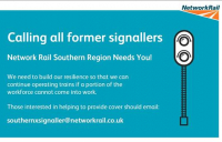Network Rail Southern Region has appealed for former professional signallers to return to the industry during the Covid-19 crisis.