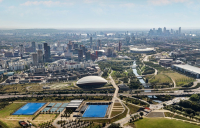 Queen Elizabeth Olympic Park aerial views.